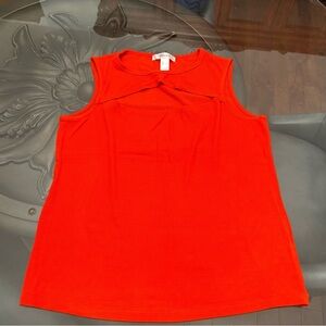 ➕Revamped Sleeveless Orange Top with chest cut-out Large
